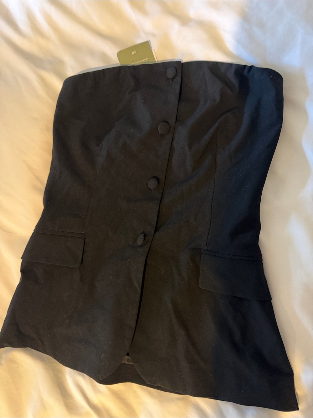 H&M Strapless Black Tailored Bustier Jacket